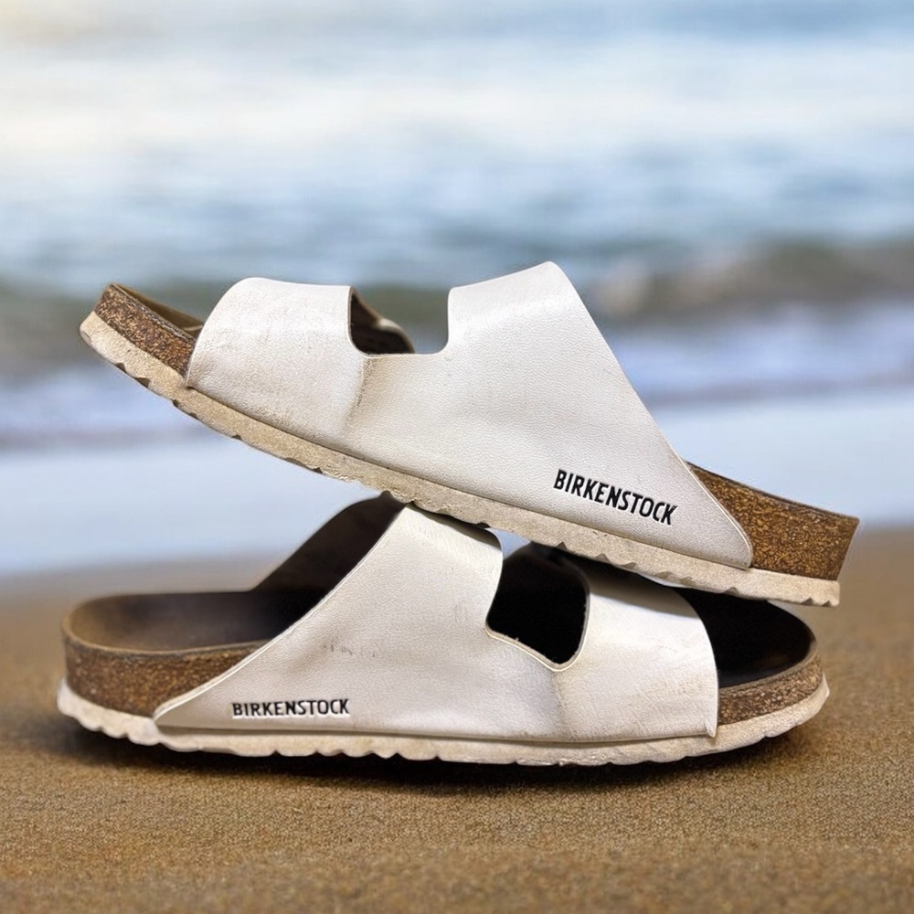 Birkenstock Arizona Sandals White Leather | EU 41 | Womens 10-10.5 | Mens 8-8.5